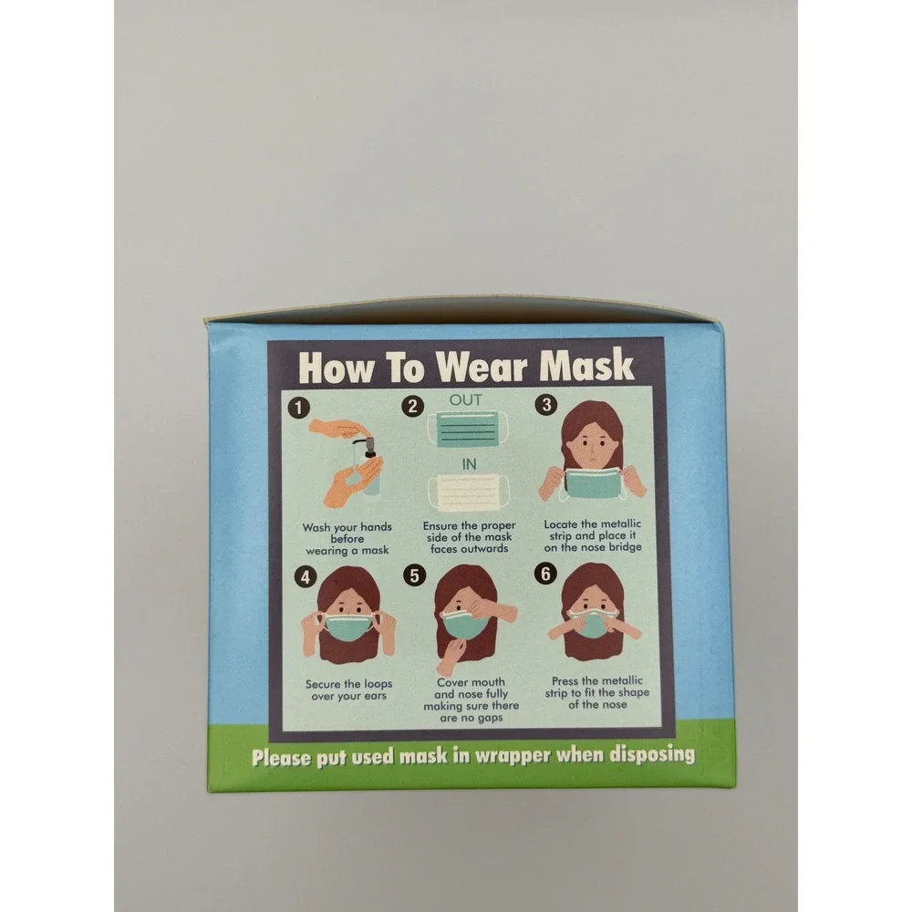 13 Box‎ Lot Kids Disposable Face Mask 50 Ct 3 Ply Child Blue Non Medical